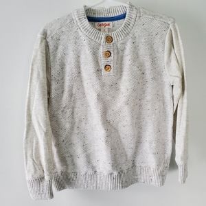 Cat & Jack Oatmeal Buttoned Pullover Sweater